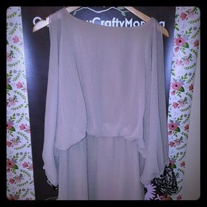 Coveted Clothing Tan Dress w/ bead embellishments